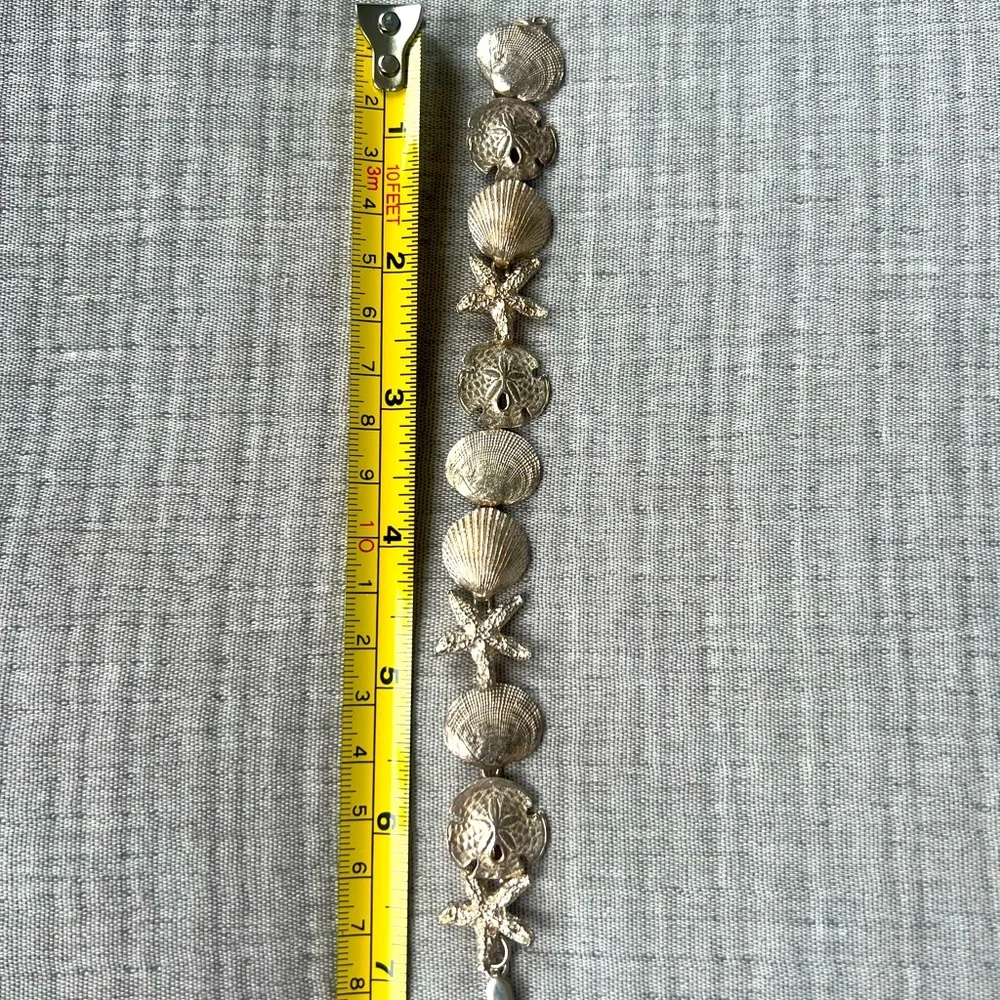 Sterling silver seashells bracelet - Picture 2 of 4